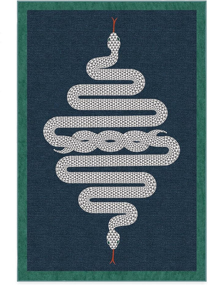 RUGGABLE x Jonathan Adler Machine Washable Modern Area Rug – Venom Sapphire 6x9, Stain-Resistant, Non-Slip – Medium Rugs for Living Room, Bedroom, Hallway, Entryway & Office–with Cushioned Pad