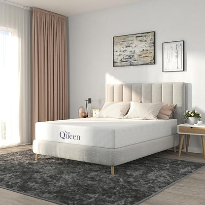 NapQueen 10 Inch Full Size Mattress, Bamboo Charcoal Memory Foam Mattress, Bed in a Box, White