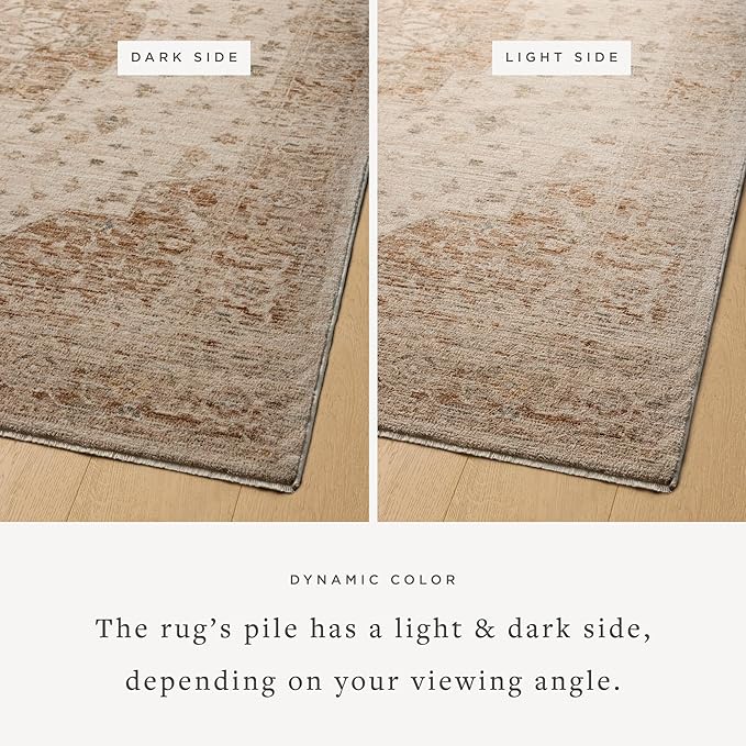 Loloi Magnolia Home by Joanna Gaines Junie Collection JUE-04 Natural/Clay 7'-10" x 7'-10", .38" Pile Height, Round Area Rug