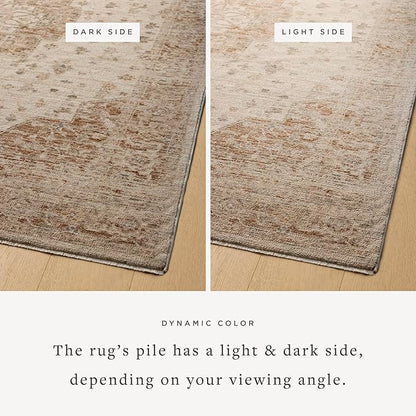 Loloi Magnolia Home by Joanna Gaines Junie Collection JUE-04 Natural/Clay 2'-7" x 8'-0", .38 Pile Height, Runner Rug