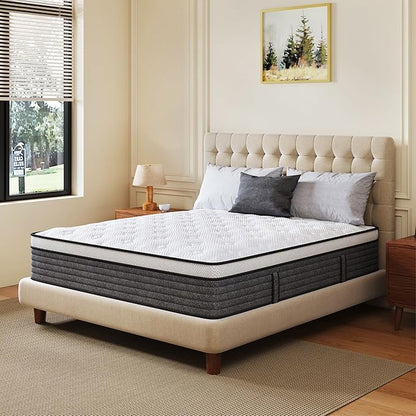 CH CHARME HOUSE Twin XL Mattress, 14 Inch Twin XL Size Hybrid Mattress in a Box, Medium Feel Foam and Individual Pocket Springs, Extra Edge Support, Pressure Relief, CertiPUR-US