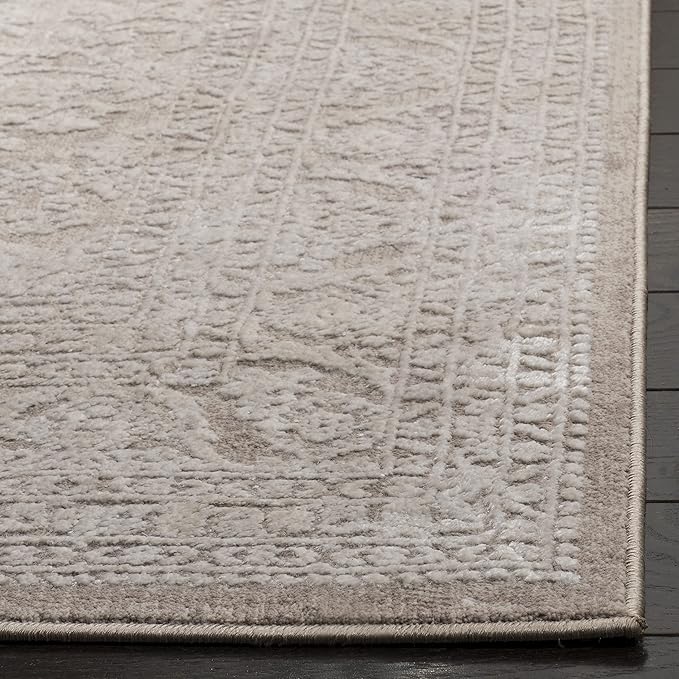 SAFAVIEH Area Rug 5' Square - Reflection Collection - Beige & Cream, Non-Shedding & Easy Cleaning, Ideal for Entryway, Living Room, Bedroom (RFT668A)