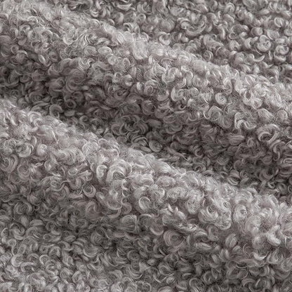 Pack of 2 Curly Teddy Wool Faux Fur Throw Pillow Covers Fuzzy Accent Soft Sherpa Pillowcases Sheepskin Fleece Decorative Cushion Case for Sofa Couch Living Room 16x16 Inch Light Grey