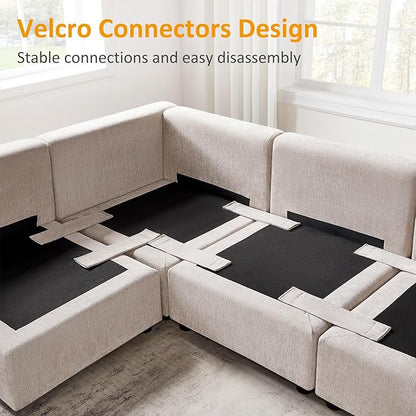 VANOMi Modular Sectional Sofa, Convertible Couch Modular Sofa Without Ottoman, Sectional Sofas for Living Room Small Apartments