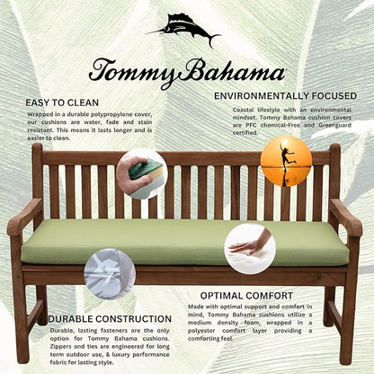 Tommy Bahama Bench Cushion, 50" X 16" X 2.5", Bamboo Bay Pear