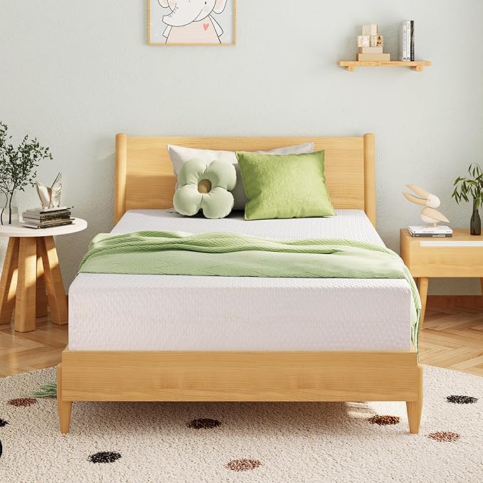 EGOHOME 12 Inch Queen Mattress, Memory Foam Mattress in a Box with Cooling Green Tea Gel, Relieve Pressure with Medium Support, CertiPUR-US Certified, 80''L x 60''W, White