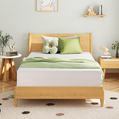 EGOHOME Twin Size Memory Foam Mattress, 12 Inch Bed Mattress in a Box with Cooling Green Tea Gel, Relieve Pressure with Medium Support, CertiPUR-US Certified, 75''L x 38''W, White