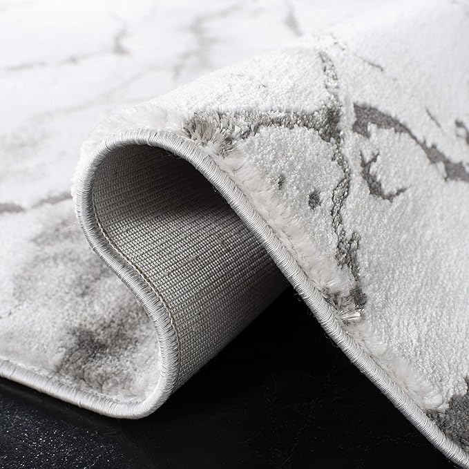 SAFAVIEH Craft Collection Area Rug - 9' x 12', Grey & Silver, Modern Abstract Design, Non-Shedding & Easy Care, Ideal for High Traffic Areas in Living Room, Bedroom (CFT877G)