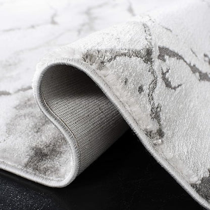 SAFAVIEH Craft Collection Runner Rug - 2'3" x 18', Grey & Silver, Modern Abstract Design, Non-Shedding & Easy Care, Ideal for High Traffic Areas in Living Room, Bedroom (CFT877G)