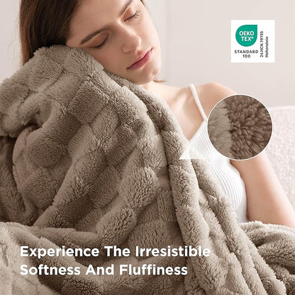 Bedsure GentleSoft King Size Blanket for Bed - Super Soft Cozy Blankets for Women Men Girls, Large Fuzzy Fleece Throw for Bedroom Decor, Light Taupe,108x90 Inches