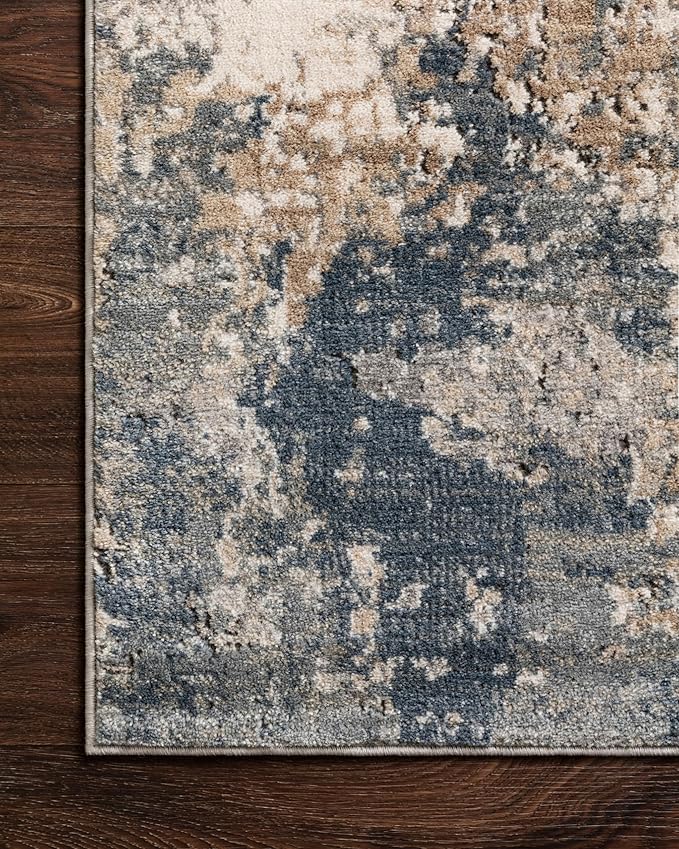 Loloi Teagan Collection TEA-06 Sand/Mist 2'-8" x 7'-6" Runner Rug, Large, Soft Neutral Rug, High-Traffic for Living Room, Bedroom, Home Office, Dining Area