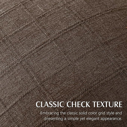 Foindtower Set of 2 Decorative Linen Check Throw Pillow Covers Neutral Farmhouse Lumbar Cushion Covers Modern Boho Home Decor for Sofa Chair Couch Bedroom Living Room,12×24 Inch,Dark Brown