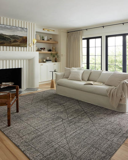 Loloi Kamala Collection KAM-06 Charcoal/Ivory 2'-7" x 8'-0" Runner Rug