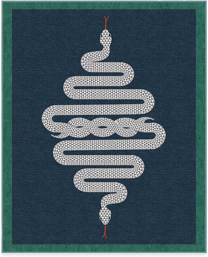RUGGABLE x Jonathan Adler Machine Washable Modern Area Rug – Venom Sapphire 8x10, Stain-Resistant, Non-Slip – Large Rugs for Living Room, Bedroom, Hallway, Entryway & Office–with Cushioned Pad