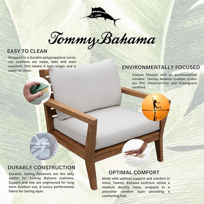Tommy Bahama Deep Seating Lounge Cushion, 24" X 24" X 4", Bamboo Bay Bone