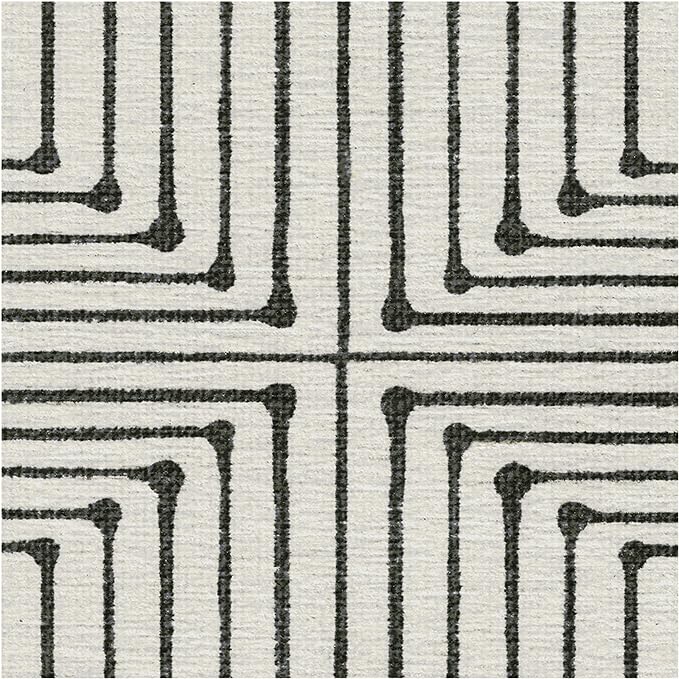 RUGGABLE x Jonathan Adler Machine Washable Area Rug – Inkdrop Black & Ivory 8 ft Round, Stain-Resistant, Non-Slip – Large Rugs for Living Room, Bedroom, Hallway, Entryway & Office–with Cushioned Pad
