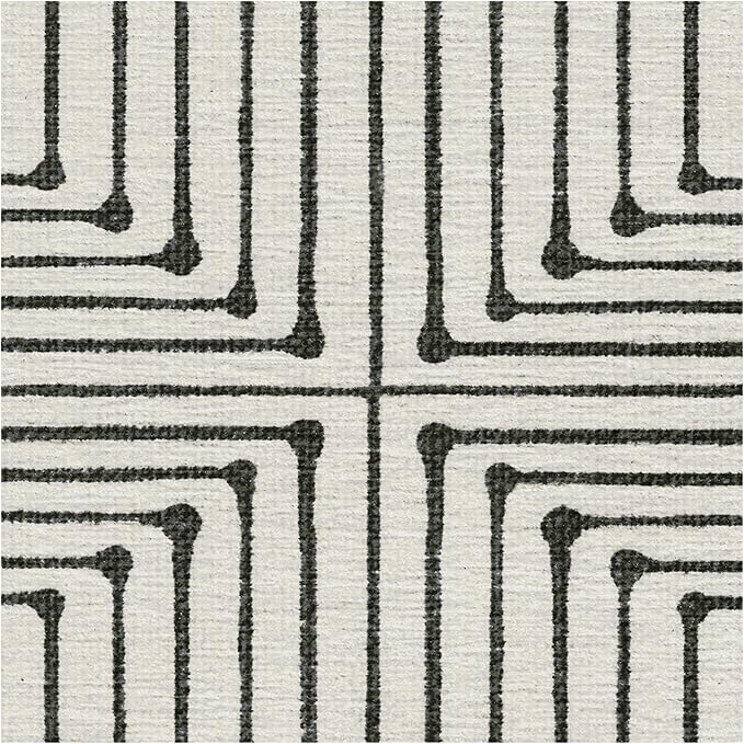 RUGGABLE x Jonathan Adler Machine Washable Modern Area Rug – Inkdrop Black & Ivory 6x9, Stain-Resistant, Non-Slip – Medium Rugs for Living Room, Bedroom, Hallway, Entryway & Office–with Cushioned Pad