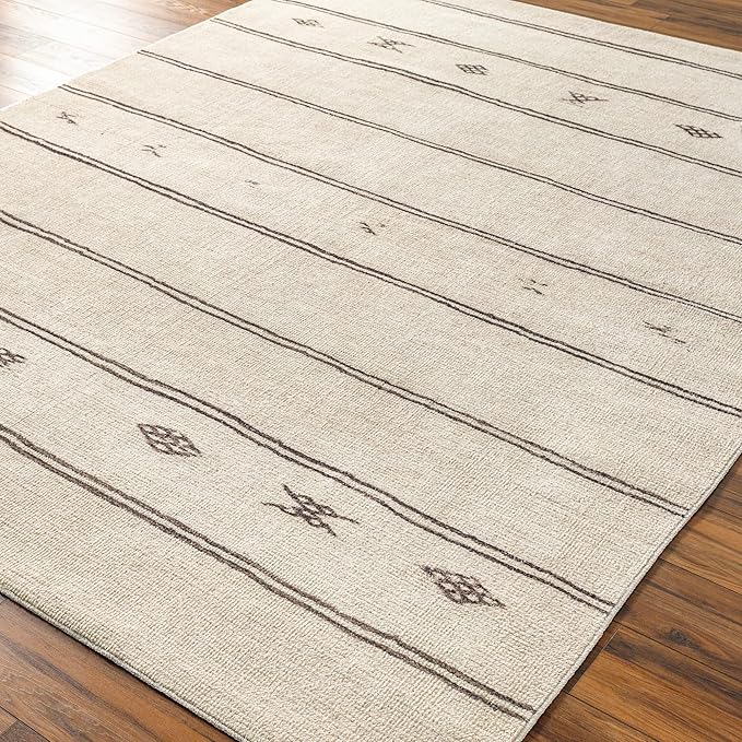 Livabliss x Becki Owens Rivi Moroccan Area Rug , 6'7" x 9', Ivory/Black