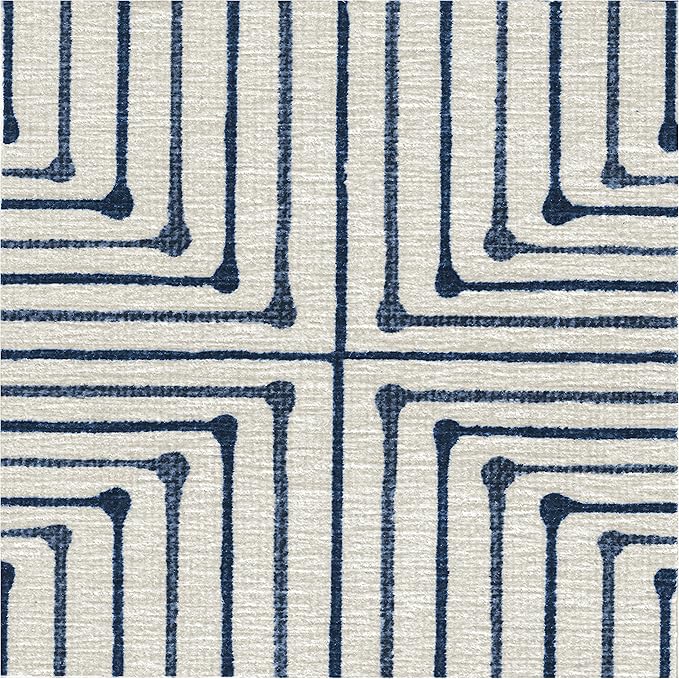 RUGGABLE x Jonathan Adler Machine Washable Modern Area Rug – Inkdrop Slate Blue 4x6, Stain-Resistant, Non-Slip – Medium Rugs for Living Room, Bedroom, Hallway, Entryway & Office–with Standard Pad