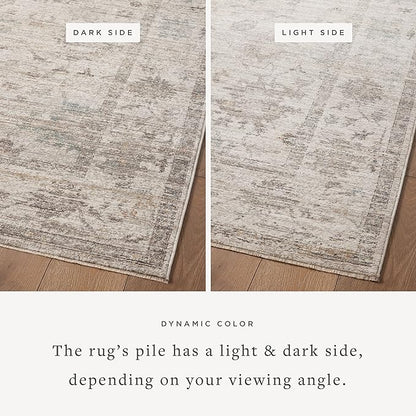 Loloi Magnolia Home by Joanna Gaines Millie Collection MIE-01 Silver/Dove 5'-3" x 7'-6", .25" Pile Height, Area Rug