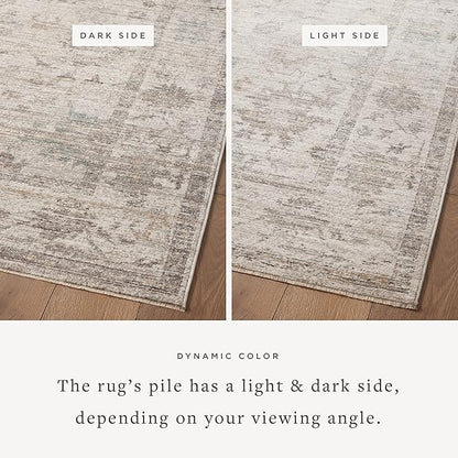 Loloi Magnolia Home by Joanna Gaines Millie Collection MIE-01 Silver/Dove 11'-6" x 15'-7", .25" Pile Height, Area Rug