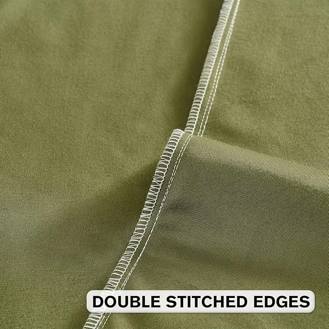 FUTEI Moss Green Velvet Throw Pillow Covers 26x26 Inch Set of 2,Soft Embossed Leaf-Relief Textured Euro Pillow Shams,Natural Home Decor for Couch Living Room