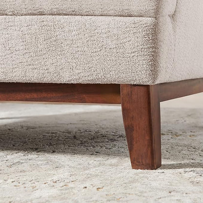 VANOMi Accent Chairs for Living Room, Mid-Century Modern Accent Chair with Armrest, Terry Fabric Cozy Reading Chairs for Adults, Bedroom, Apartment, Camel