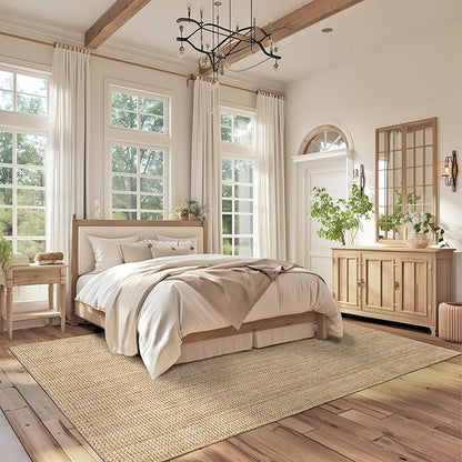 Nuloom Ashli Hand Woven, Natural, 4' x 6', Farmhouse, Jute, Soft and Textured, High Traffic, Stain Resistant, Easy Clean, Durable Area Rug for Bedroom, Living Room, Dining Space, Den, Foyer, Entryway