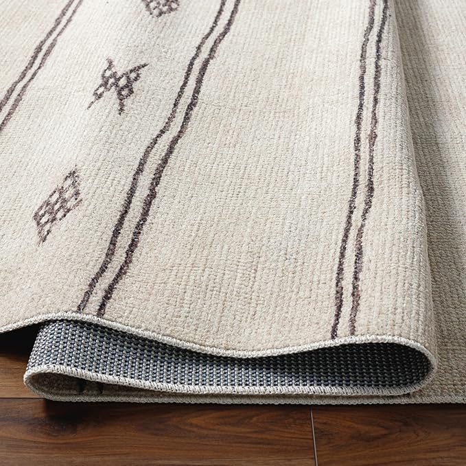 Livabliss x Becki Owens Rivi Moroccan Area Rug , 6'7" x 9', Ivory/Black