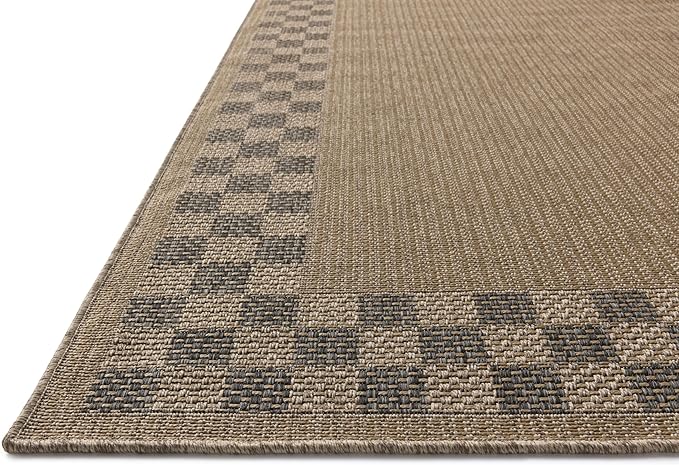 Loloi Chris Loves Julia Providence Collection PRC-01 Natural/Charcoal 2'-3" x 7'-7", .12" Pile Height, Indoor/Outdoor Runner Rug