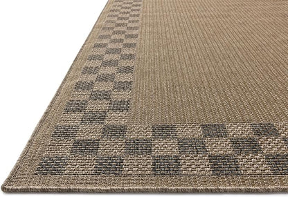 Loloi Chris Loves Julia Providence Collection PRC-01 Natural/Charcoal 7'-6" x 7'-6", .12" Pile Height, Indoor/Outdoor Round Area Rug