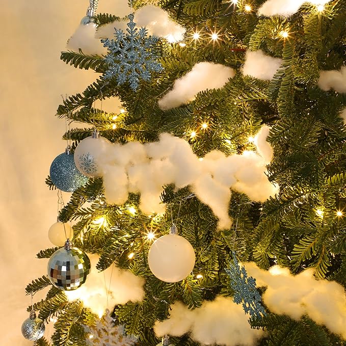 JOYIN 1 LB Fake Snow Cotton Christmas Decorations, Soft Snow Blanket for Christmas Village Accessories Indoor Winter Artificial White Clouds Craft Indoor Home Decor Tree Snowman Scene Display
