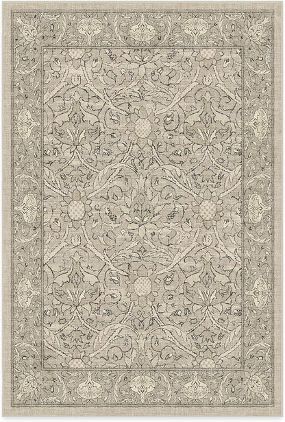 RUGGABLE x Morris & Co Washable Area Rug – Montreal Natural Stone 6x9, Stain-Resistant, Non-Slip – Medium Machine Washable Rugs for Living Room, Bedroom, Hallway, Entryway & Office–with Standard Pad