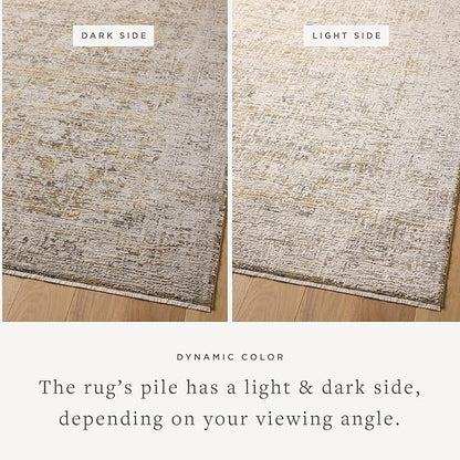 Loloi Amber Lewis Alie Collection ALE-05 Gold/Beige 2'-7'' x 12'-0'', .13'' Pile Height, Runner Rug