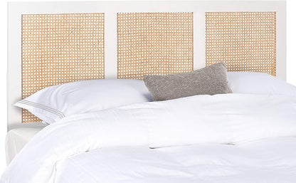 SAFAVIEH Home Collection Vienna White Wash Cane Full Headboard Platform, Double (HBD8004C-F)