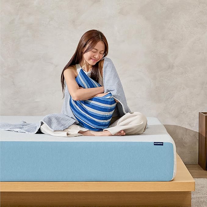 LIFEMENT Basic King Cooling Gel Infused Memory Foam Mattress in a Box | Medium Firm Bed, Fiberglass Free, Certified Pressure Relief Foam, Cooling Comfort Sleep, 8 Inch