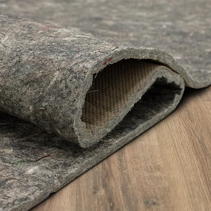 Mohawk Home 10' x 13' Non Slip Grip Rug Pad 1/2" Thick Dual Surface Felt Cushion + Rubber Gripper - Safe for All Floors