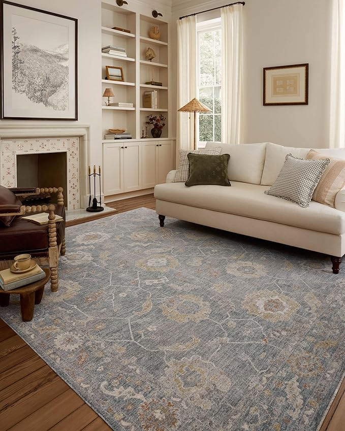 Loloi Chris Loves Julia Louisa Collection LOI-02 Ocean/Sunset 2'-7" x 14', .38" Pile Height, Runner Rug