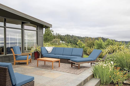 Classic Accessories Ravenna Water-Resistant 48 x 18 x 3 Inch Outdoor Bench/Settee Cushion, Patio Furniture Swing Cushion, Empire Blue, Patio Loveseat Cushion