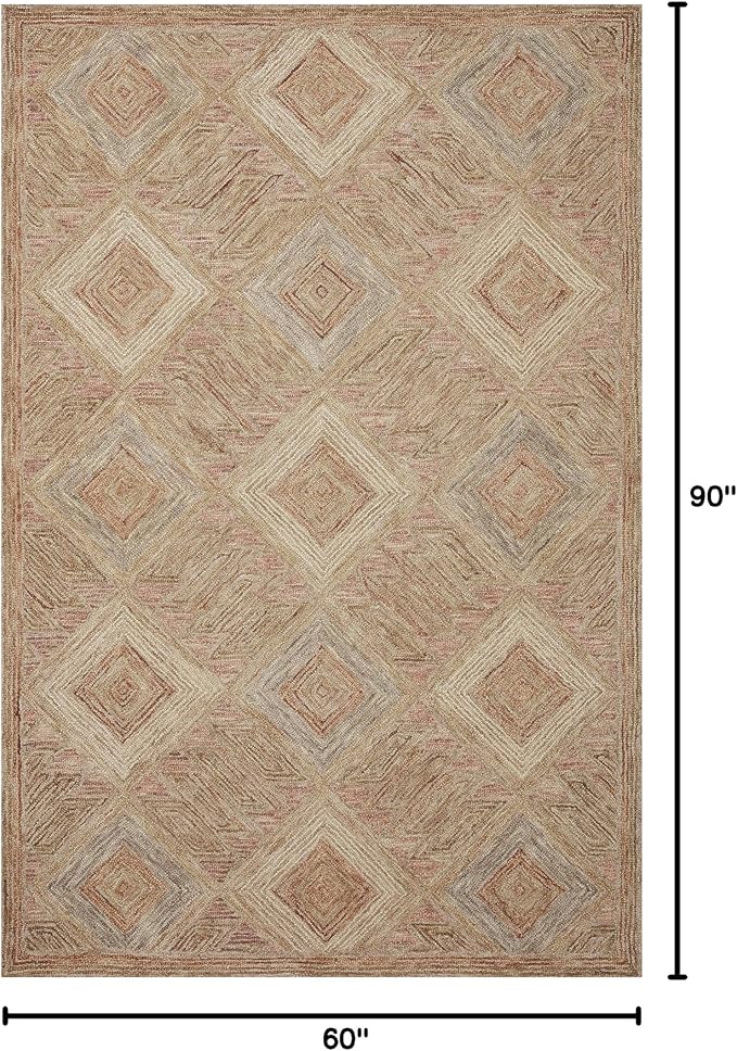 Loloi Varena Collection VAR-02 Berry/Multi 5'-0" x 7'-6" Area Rug