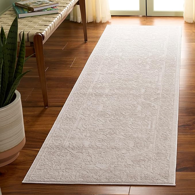 SAFAVIEH Reflection Collection Runner Rug - 2'3" x 6', Cream & Ivory, Non-Shedding & Easy Cleaning, Ideal for Living Room, Bedroom (RFT665D)