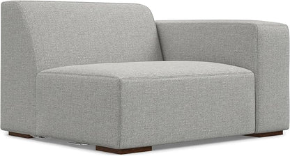 SIMPLIHOME Rex Corner Sectional Modular Sofa in 100% Recycled Polyester Tightly Woven Performance Fabric, Pale Grey, 116-inches Wide, Handcrafted Modern-Style L-Shaped Couch for Living Room