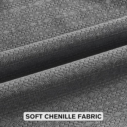 FUTEI Dark Grey Chenille Throw Pillow Covers 16x16 Inch Set of 2,Soft Striped & Diamond Textured Cushion Cases,Modern Home Decor for Couch Living Room
