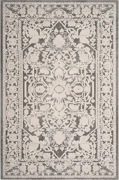 SAFAVIEH Area Rug 4x6 - Reflection Collection - Dark Grey & Cream, Non-Shedding & Easy Cleaning, Ideal for Entryway, Living Room, Bedroom (RFT665B)