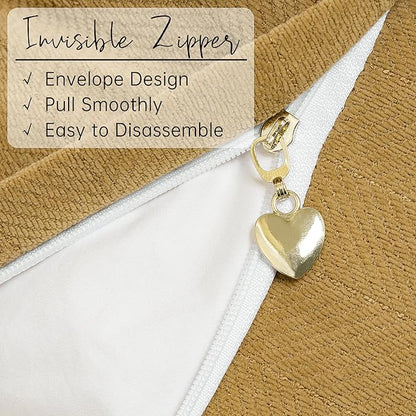 ZWJD Mustard Yellow Throw Pillow Covers 26x26 Set of 2 Chenille Pillow Covers with Elegant Design Soft and Luxurious Decorative Throw Pillows for Couch, Bed, and Home Decor