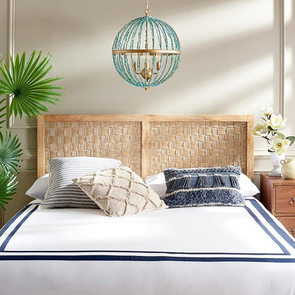 SAFAVIEH Home Collection Halvor Natural Rattan Solid Wood King Size Headboard