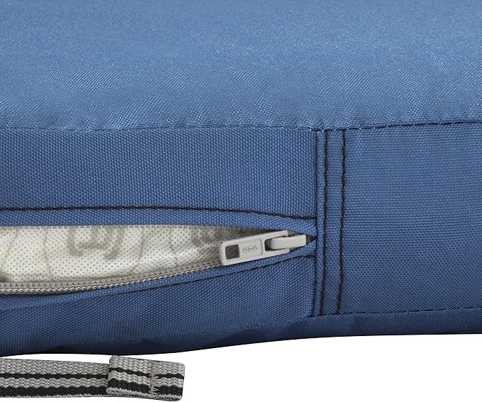 Classic Accessories Ravenna Water-Resistant 48 x 18 x 3 Inch Outdoor Bench/Settee Cushion, Patio Furniture Swing Cushion, Empire Blue, Patio Loveseat Cushion