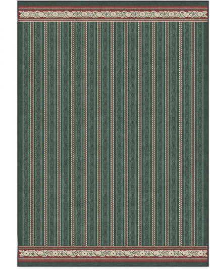 RUGGABLE x Morris & Co Machine Washable Area Rug – Fruit Stripe Spruce Green 5x7, Stain-Resistant, Non-Slip – Medium Rugs for Living Room, Bedroom, Hallway, Entryway & Office–with Cushioned Pad