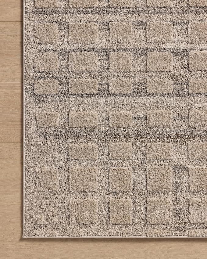 Loloi Amber Lewis Monty Collection MOT-06 Pebble/Beige 4'-0" x 6'-0", .50" Pile Height, Accent Rug