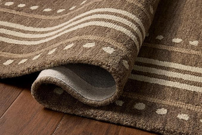 Loloi Chris Loves Julia Alfie Collection ALF-02 Bark/Natural 8'-6" x 11'-6" Area Rug Wool Neutral Living Bedroom Dining Carpet